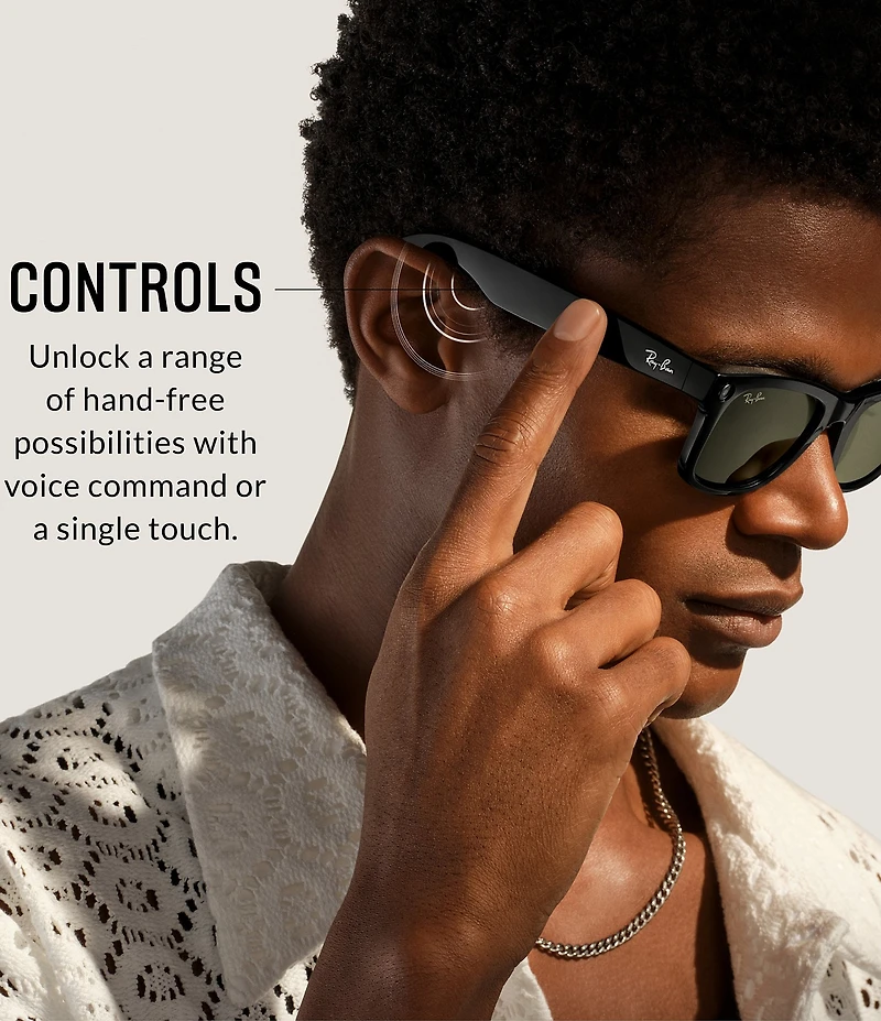 Ray-Ban Unisex Ray-Ban Meta Wayfarer Large AI 53mm Polarized Glasses
