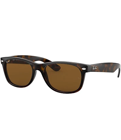 Ray-Ban Unisex New Wayfarer 55mm Polarized Tortoise Square Sunglasses