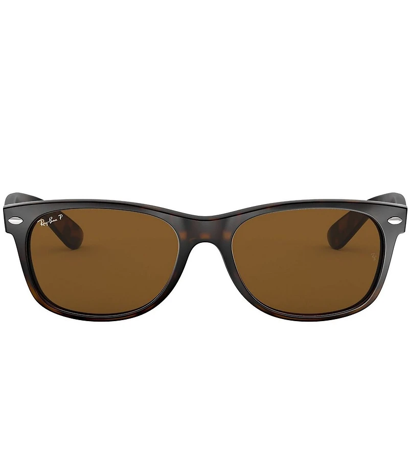 Ray-Ban Unisex New Wayfarer 55mm Polarized Tortoise Square Sunglasses