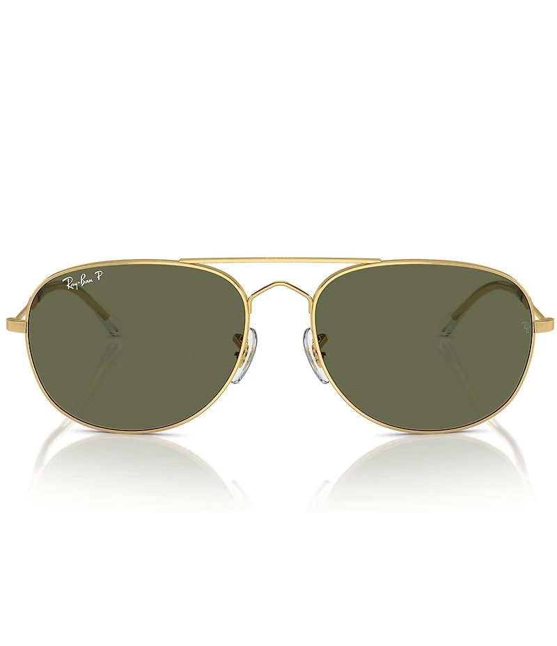 Ray-Ban Unisex Polarized RB3735 Bain Bridge 57mm Aviator Sunglasses
