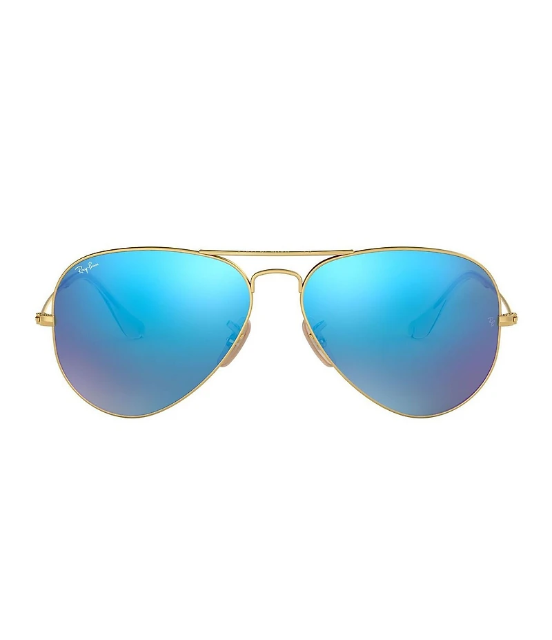 Ray-Ban Unisex RB3025 55mm Mirrored Aviator Sunglasses