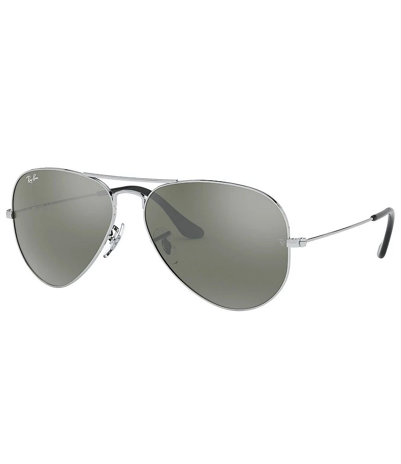 Ray-Ban Unisex RB3025 55mm Mirrored Aviator Sunglasses