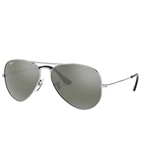 Ray-Ban Unisex RB3025 55mm Mirrored Aviator Sunglasses