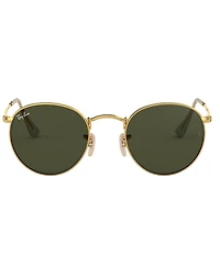 Ray-Ban Unisex RB3447 47mm Round Gold Framed Sunglasses