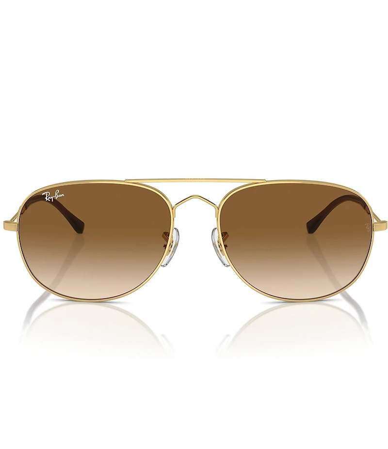 Ray-Ban Unisex RB3735 Bain Bridge 57mm Gold Frame Aviator Sunglasses