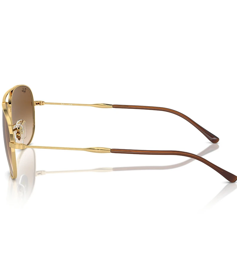 Ray-Ban Unisex RB3735 Bain Bridge 57mm Gold Frame Aviator Sunglasses