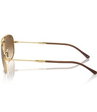 Ray-Ban Unisex RB3735 Bain Bridge 57mm Gold Frame Aviator Sunglasses