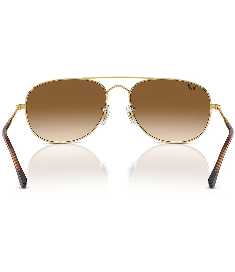 Ray-Ban Unisex RB3735 Bain Bridge 57mm Gold Frame Aviator Sunglasses