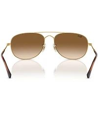 Ray-Ban Unisex RB3735 Bain Bridge 57mm Gold Frame Aviator Sunglasses