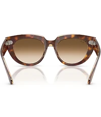 Ray-Ban Women's RB2286 Doreen 52mm Transparent Havana Cat Eye Square Sunglasses