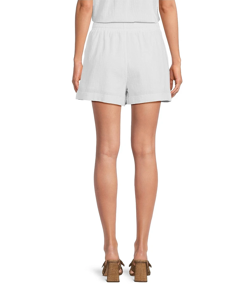 Reba Amber Textured Woven Coordinating Paisley Embroidered Shorts