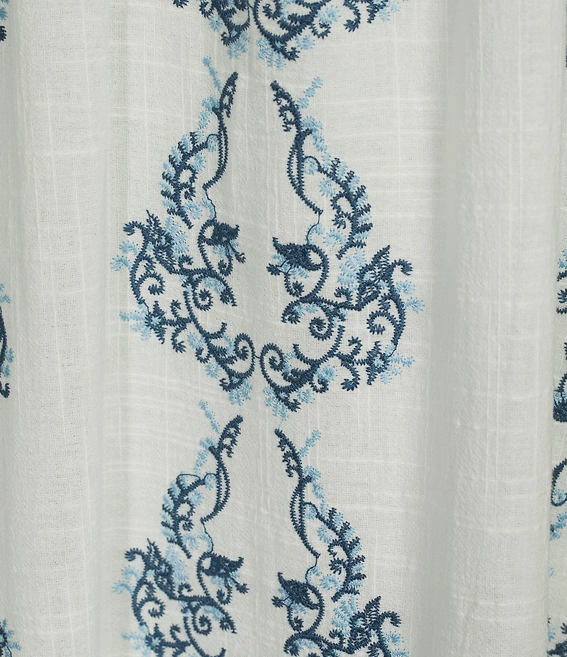 Reba Amber Woven Paisley Floral Embroidered Sleeveless A-Line Dress