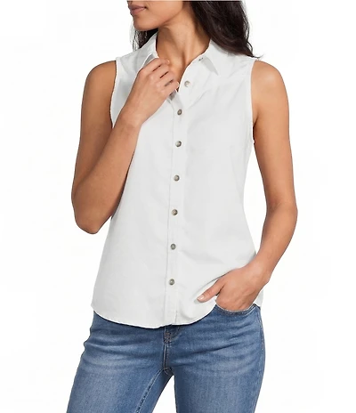 Reba Annie Point Collar Sleeveless Blouse