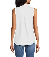 Reba Annie Point Collar Sleeveless Blouse