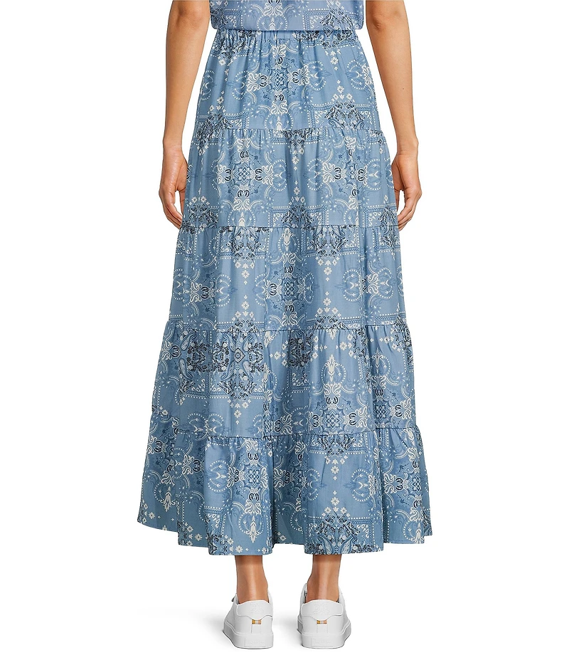 Reba Austin Bandana Print Coordinating A-Line Tiered Skirt