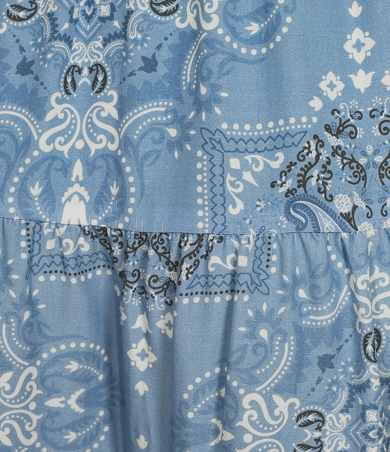 Reba Austin Bandana Print Coordinating A-Line Tiered Skirt