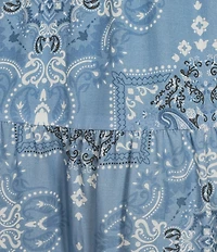 Reba Austin Bandana Print Coordinating A-Line Tiered Skirt