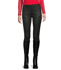 Reba Coated Stretch Denim Straight Leg Ankle Jeans