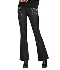 Reba Coordinating Coated Hand Sewn Crystal Jewel Bootcut Jeans