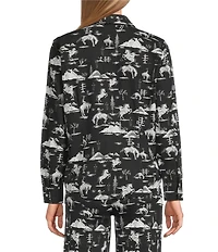 Reba Coordinating Holiday Cowboy Print Woven Twill Point Collar Long Sleeve Shirt
