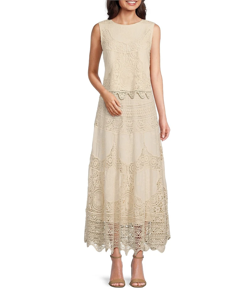 Reba Crochet Scoop Neck Coordinating Sleeveless Top