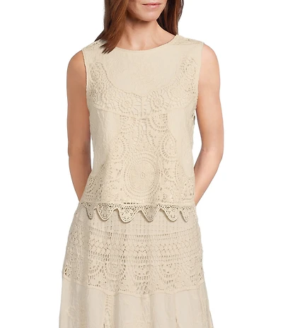 Reba Crochet Scoop Neck Coordinating Sleeveless Top
