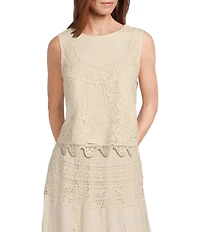 Reba Crochet Scoop Neck Coordinating Sleeveless Top