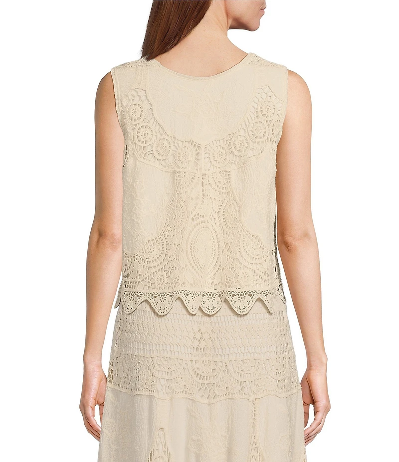 Reba Crochet Scoop Neck Coordinating Sleeveless Top
