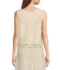 Reba Crochet Scoop Neck Coordinating Sleeveless Top