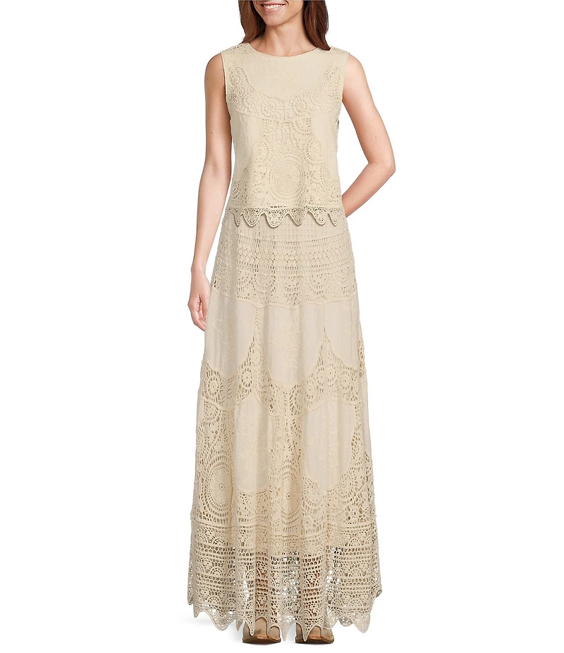 Reba Crochet Scoop Neck Coordinating Sleeveless Top