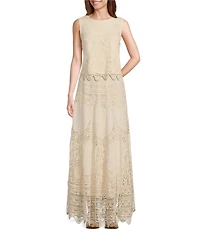 Reba Crochet Scoop Neck Coordinating Sleeveless Top