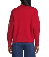 Reba Dahlia Ribbed Jersey Knit Turtle Neck Long Sleeve Sweater