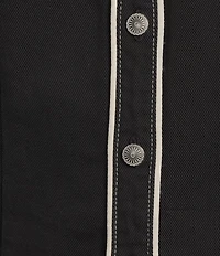 Reba Dakota Point Collar Long Sleeve Embroidered Shirt Dress