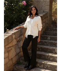 Reba Delaney Stretch Denim Wide Leg Jeans