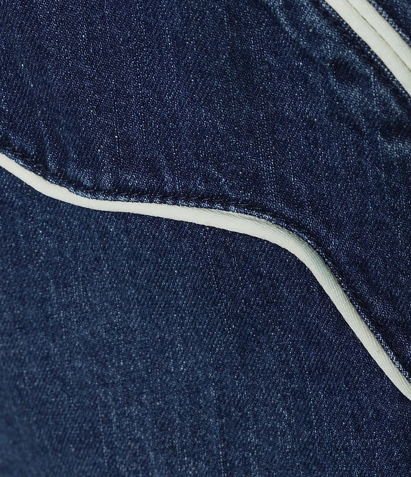 Reba Denim Contrast Piping A-Line Coordianting Skirt