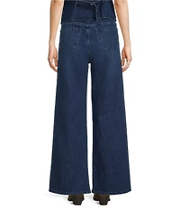 Reba Denim Contrast Piping Wide Leg Coordinating Jeans