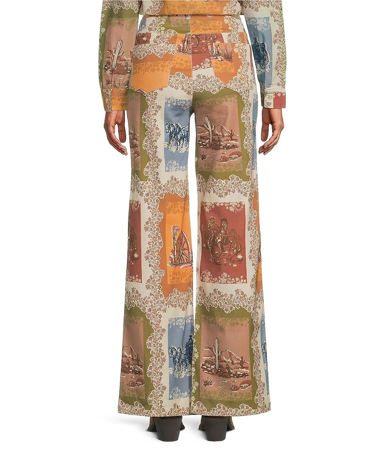Reba Elsie Twill Country Print Wide Leg Jeans