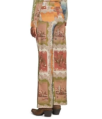 Reba Elsie Twill Country Print Wide Leg Jeans