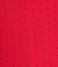 Reba Jersey Knit Jeweled Mesh Mock Neck Long Sleeve Sheath Dress