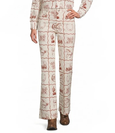 Reba Kira Coordinating Western Print Wide Leg Jeans