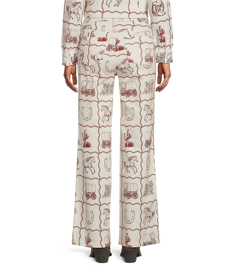 Reba Kira Coordinating Western Print Wide Leg Jeans