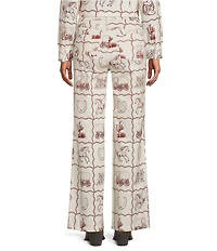 Reba Kira Coordinating Western Print Wide Leg Jeans