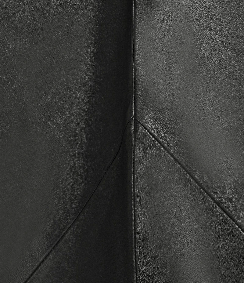 Reba Leather Open Front Fringe Detail Cape