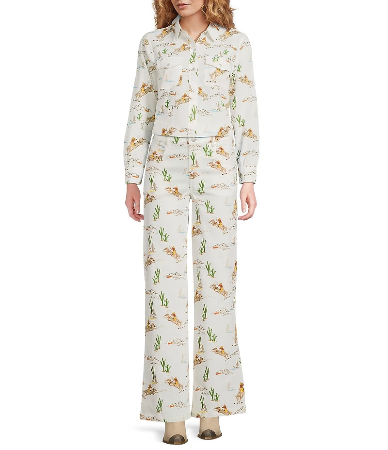 Reba Louise Cowboy Western Wide Leg Coordinating Jeans