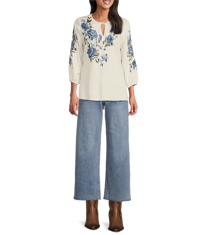 Reba Mcalester Wide-Leg Cropped Jeans