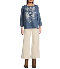 Reba Mcalester Wide-Leg Cropped Jeans