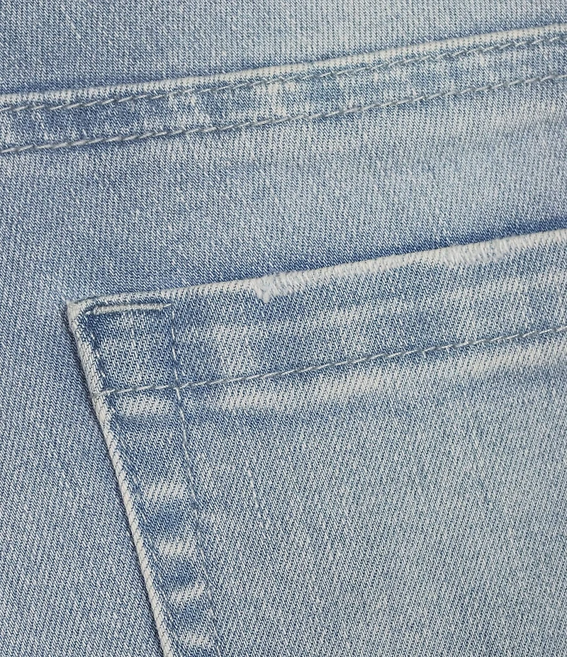 Reba Mid Rise 5 Pocket Frayed Hem Stretch Denim Cut Off Shorts