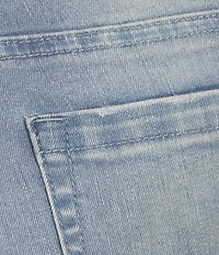 Reba Mid Rise 5 Pocket Frayed Hem Stretch Denim Cut Off Shorts