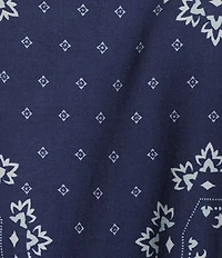 Reba Orion Bandana Print Point Collar Sleeveless A-Line Maxi Dress