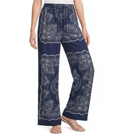 Reba Orion Bandana Print Wide Leg Pants
